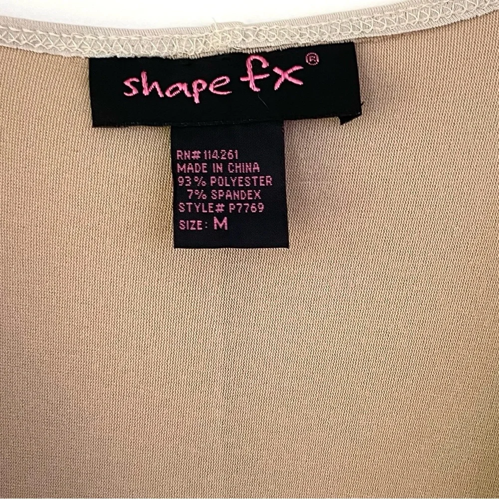Shape FX Partial Wrap Slimming Dress Nude Cream M Medium Vneck Front Twist